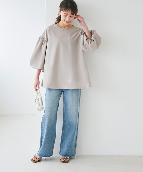 coca（coca）（コカ）の「＼新色追加／袖バルーンAラインブラウス（シャツ/ブラウス・レディース・ホワイト/ブラック/ダークブルー/ブラウン/ライトベージュ/ライトピンク/ネイビー/アイボリー/グレイッシュベージュ/ライトブルー・M/L）」の21枚目の写真