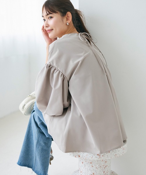 coca（coca）（コカ）の「＼新色追加／袖バルーンAラインブラウス（シャツ/ブラウス・レディース・ホワイト/ブラック/ダークブルー/ブラウン/ライトベージュ/ライトピンク/ネイビー/アイボリー/グレイッシュベージュ/ライトブルー・M/L）」の22枚目の写真