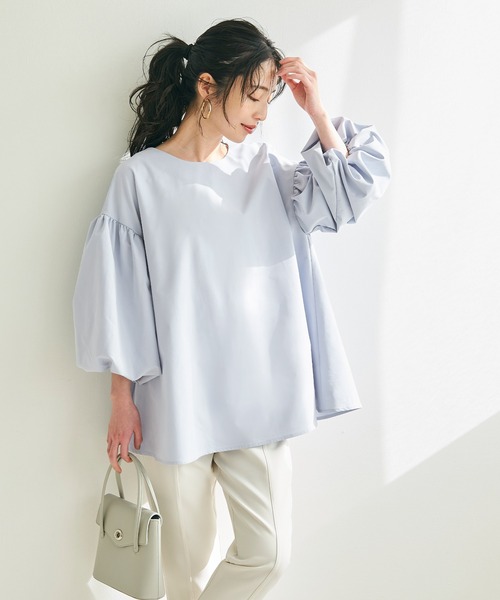 coca（coca）（コカ）の「＼新色追加／袖バルーンAラインブラウス（シャツ/ブラウス・レディース・ホワイト/ブラック/ダークブルー/ブラウン/ライトベージュ/ライトピンク/ネイビー/アイボリー/グレイッシュベージュ/ライトブルー・M/L）」の17枚目の写真