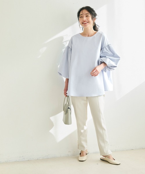 coca（coca）（コカ）の「＼新色追加／袖バルーンAラインブラウス（シャツ/ブラウス・レディース・ホワイト/ブラック/ダークブルー/ブラウン/ライトベージュ/ライトピンク/ネイビー/アイボリー/グレイッシュベージュ/ライトブルー・M/L）」の18枚目の写真