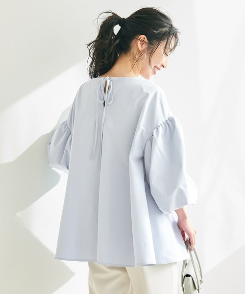 coca（coca）（コカ）の「＼新色追加／袖バルーンAラインブラウス（シャツ/ブラウス・レディース・ホワイト/ブラック/ダークブルー/ブラウン/ライトベージュ/ライトピンク/ネイビー/アイボリー/グレイッシュベージュ/ライトブルー・M/L）」の19枚目の写真