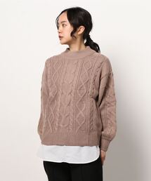 5Gケーブルモックネックニット＋タンク／SET