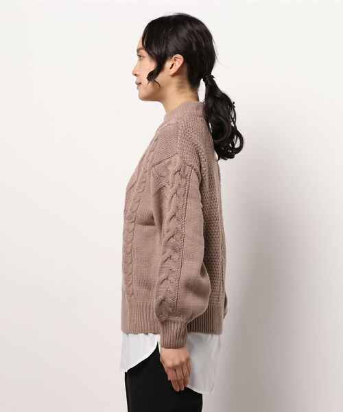 INGNI（イング）の「5Gケーブルモックネックニット＋タンク／SET（ニット/セーター・レディース・モカ/サックスブルー系9/アイボリー/ラベンダー・M）」の5枚目の写真