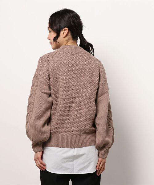 INGNI（イング）の「5Gケーブルモックネックニット＋タンク／SET（ニット/セーター・レディース・モカ/サックスブルー系9/アイボリー/ラベンダー・M）」の6枚目の写真