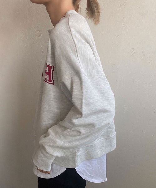 Riberry(リベリー)の「【Riberry by ikum】 ロゴスウェットカーディガン(カーディガン/ボレロ・レディース・グリーン/オートミール/スミクロ・FREE)」の10枚目の写真