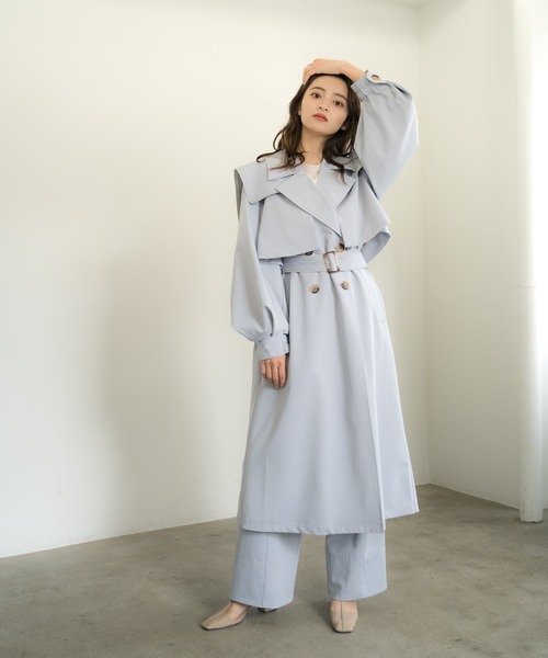LADYMADE(レディメイド)の「BIGカラー2WAYトレンチコート(トレンチコート・レディース・アイボリー/ライトブルー/ベージュ・FREE)」の11枚目の写真
