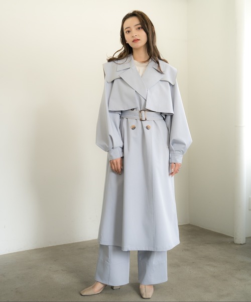 LADYMADE(レディメイド)の「BIGカラー2WAYトレンチコート(トレンチコート・レディース・アイボリー/ライトブルー/ベージュ・FREE)」の18枚目の写真