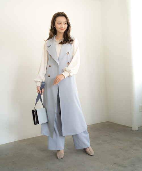 LADYMADE(レディメイド)の「BIGカラー2WAYトレンチコート(トレンチコート・レディース・アイボリー/ライトブルー/ベージュ・FREE)」の14枚目の写真