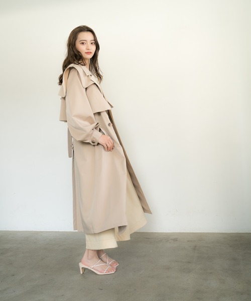 LADYMADE(レディメイド)の「BIGカラー2WAYトレンチコート(トレンチコート・レディース・アイボリー/ライトブルー/ベージュ・FREE)」の7枚目の写真