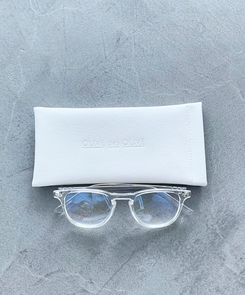 OLIVE des OLIVE（オリーブデオリーブ）の「クリアフレームめがね（メガネ・レディース・オフホワイト・FREE）」の3枚目の写真