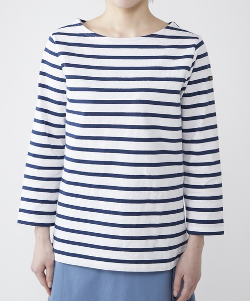 NIMES(ニーム)の「Leminor ボーダー ベーシック(Tシャツ/カットソー・レディース・ネイビー/イエロー・2)」の3枚目の写真