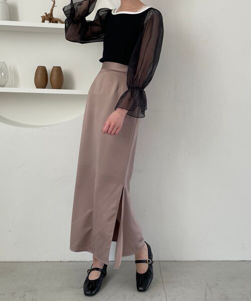 MAJESTIC LEGON(マジェスティックレゴン)の「スリットマーメイドスカート(スカート・レディース・ピンク/ブラック系その他/ライトグレー・MEDIUM)」の11枚目の写真