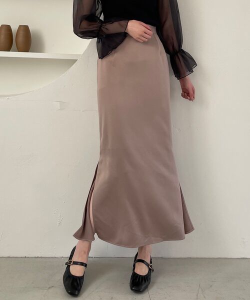 MAJESTIC LEGON(マジェスティックレゴン)の「スリットマーメイドスカート(スカート・レディース・ピンク/ブラック系その他/ライトグレー・MEDIUM)」の12枚目の写真