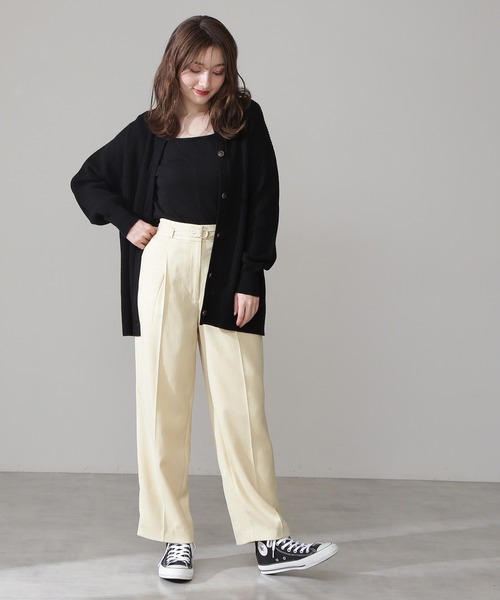 N.（N. Natural Beauty Basic）（エヌエヌナチュラルビューティーベーシック）の「◆畦クルーネックニットカーディガン（カーディガン/ボレロ・レディース・ブルー/ピンク/オフホワイト/ブラック/グリーン・MEDIUM）」の15枚目の写真