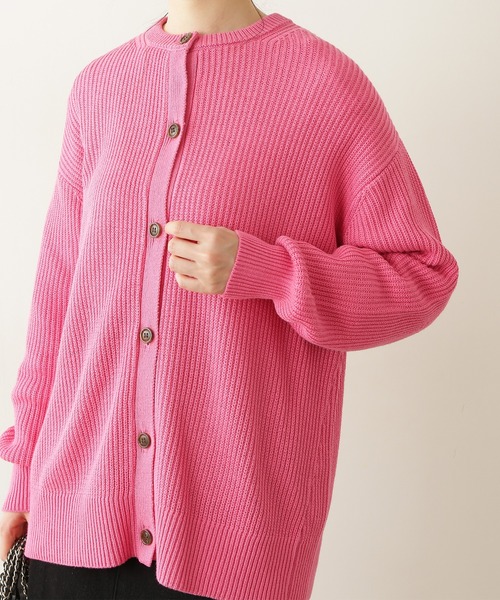 N.（N. Natural Beauty Basic）（エヌエヌナチュラルビューティーベーシック）の「◆畦クルーネックニットカーディガン（カーディガン/ボレロ・レディース・ブルー/ピンク/オフホワイト/ブラック/グリーン・MEDIUM）」の16枚目の写真