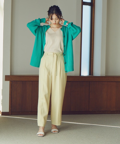 N.（N. Natural Beauty Basic）（エヌエヌナチュラルビューティーベーシック）の「◆畦クルーネックニットカーディガン（カーディガン/ボレロ・レディース・ブルー/ピンク/オフホワイト/ブラック/グリーン・MEDIUM）」の22枚目の写真