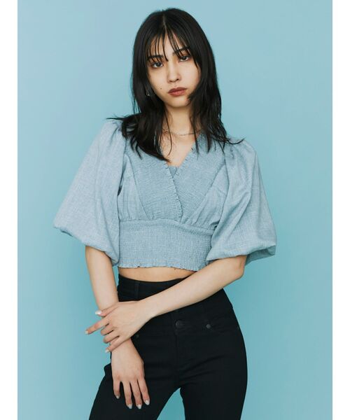 EMODA エモダ シャーリングミニトップ シャーリングミニトップ（シャツ/ブラウス）｜EMODA（エモダ）の