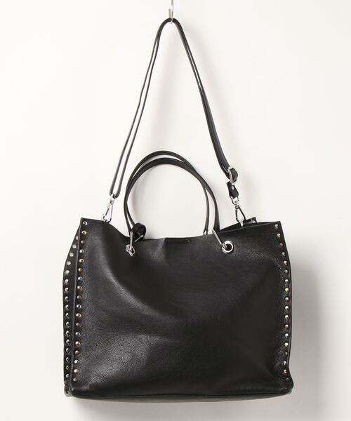 IO PELLE（イオペレ）の「(IO PELLE)スタッズ付トートバッグ（トートバッグ・レディース・ブラック/グレー・FREE）」の5枚目の写真