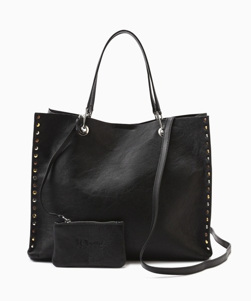 IO PELLE（イオペレ）の「(IO PELLE)スタッズ付トートバッグ（トートバッグ・レディース・ブラック/グレー・FREE）」の2枚目の写真