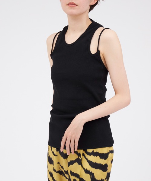 TOGA(トーガ)の「TOGA Rib jersey tank top(タンクトップ・レディース・ホワイト/ブラック・38/36)」の6枚目の写真