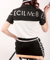 CECIL McBEE green バイカラーポロシャツSS GOLF