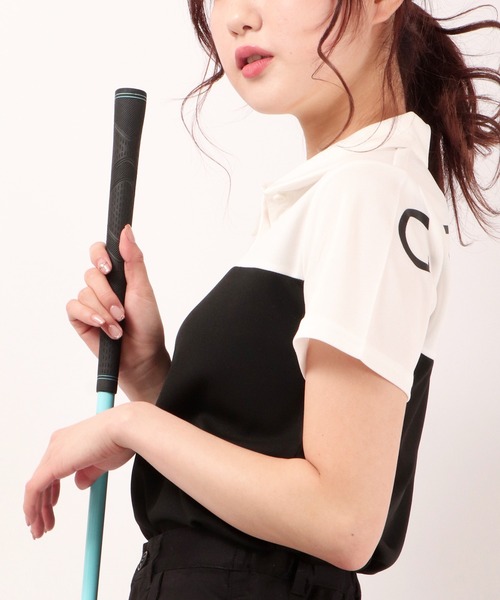 CECIL McBEE（セシルマクビー）の「CECIL McBEE green バイカラーポロシャツSS　GOLF（ポロシャツ・レディース・ホワイト/ブラック・1/2）」の6枚目の写真