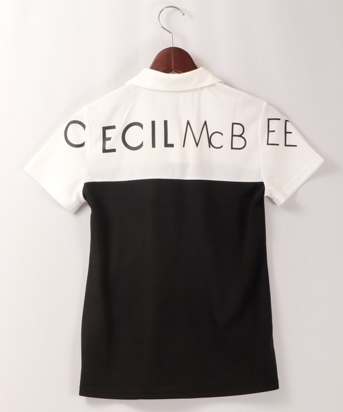 CECIL McBEE（セシルマクビー）の「CECIL McBEE green バイカラーポロシャツSS　GOLF（ポロシャツ・レディース・ホワイト/ブラック・1/2）」の4枚目の写真