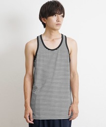 【MinoriTY】タンクトップ セミロング丈 裾フラットタイプ レイヤード Tシャツ重ね着用 ノースリーブ メンズ