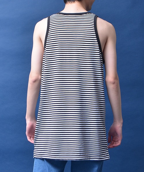 MinoriTY（マイノリティ）の「【MinoriTY】タンクトップ セミロング丈 裾フラットタイプ レイヤード Tシャツ重ね着用 ノースリーブ メンズ（タンクトップ・メンズ・ブラック/ホワイト/グレー/モカ/ピンク/ブラック×ホワイト/ラベンダー・M/L）」の13枚目の写真