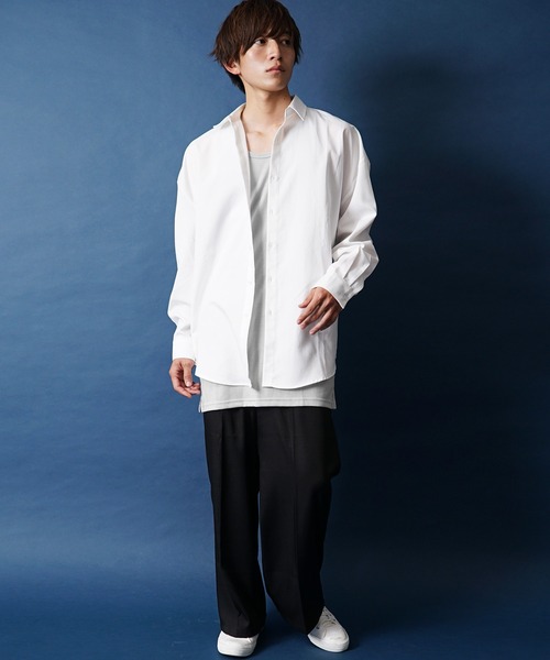 MinoriTY（マイノリティ）の「【MinoriTY】タンクトップ セミロング丈 裾フラットタイプ レイヤード Tシャツ重ね着用 ノースリーブ メンズ（タンクトップ・メンズ・ブラック/ホワイト/グレー/モカ/ピンク/ブラック×ホワイト/ラベンダー・M/L）」の20枚目の写真