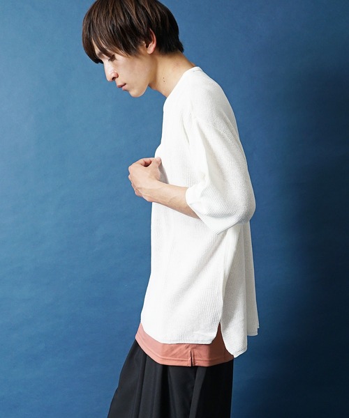 MinoriTY（マイノリティ）の「【MinoriTY】タンクトップ セミロング丈 裾フラットタイプ レイヤード Tシャツ重ね着用 ノースリーブ メンズ（タンクトップ・メンズ・ブラック/ホワイト/グレー/モカ/ピンク/ブラック×ホワイト/ラベンダー・M/L）」の18枚目の写真