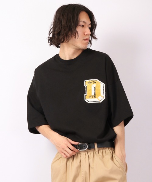 A.T,C in the attic homme(エーティーシーインジアティックオム)の「カレッジロゴ アップリケ ビッグシルエットTシャツ(Tシャツ/カットソー・メンズ・ホワイト/ブラック/ベージュ/イエロー/グリーン/グリーン系その他・L/XL/M)」の18枚目の写真