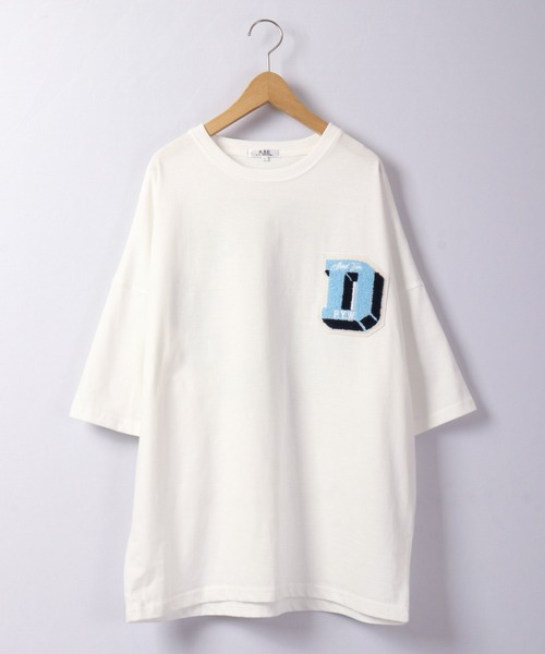 A.T,C in the attic homme(エーティーシーインジアティックオム)の「カレッジロゴ アップリケ ビッグシルエットTシャツ(Tシャツ/カットソー・メンズ・ホワイト/ブラック/ベージュ/イエロー/グリーン/グリーン系その他・L/XL/M)」の7枚目の写真