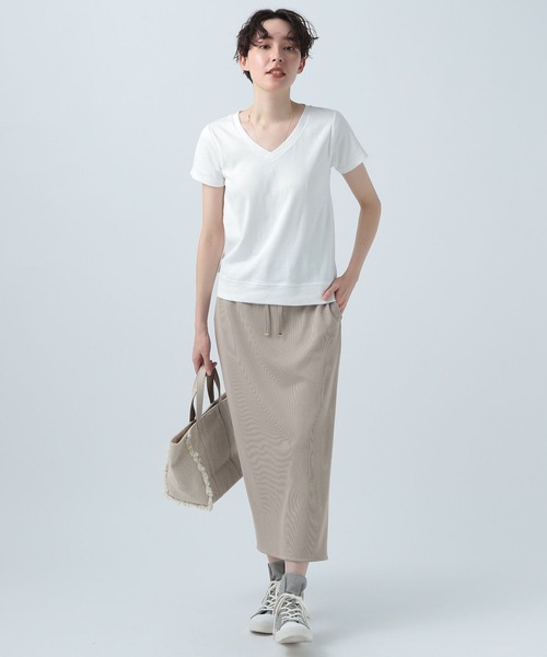 BAYFLOW（ベイフロー）の「ナローリブスカート（スカート・レディース・ブラック/ベージュ/カーキ・SMALL/MEDIUM）」の17枚目の写真