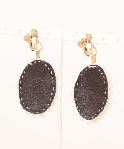 tone（トーン）の「【hazeleyes】オーバルパールの刺繍イヤリング（ピンク）【hazeleyes-ヘーゼルアイズ】(MA)（イヤリング・レディース・ピンク・FREE）」の9枚目の写真