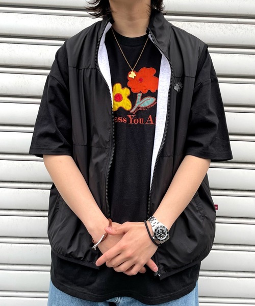 WHO'S WHO gallery（フーズフーギャラリー）の「【BLESS YOU/ブレスユー】フラワーワッペンロゴTEE（Tシャツ/カットソー・メンズ・ブラック/サックスブルー/ホワイト/アッシュグレー/ブラウン・FREE）」の9枚目の写真