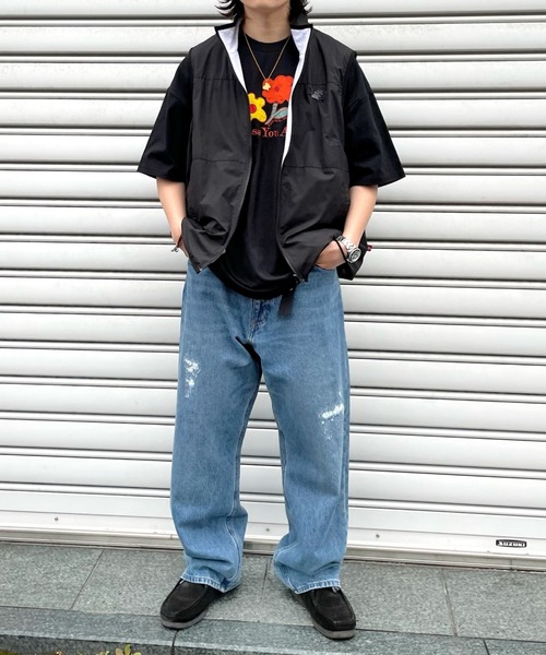 WHO'S WHO gallery（フーズフーギャラリー）の「【BLESS YOU/ブレスユー】フラワーワッペンロゴTEE（Tシャツ/カットソー・メンズ・ブラック/サックスブルー/ホワイト/アッシュグレー/ブラウン・FREE）」の10枚目の写真