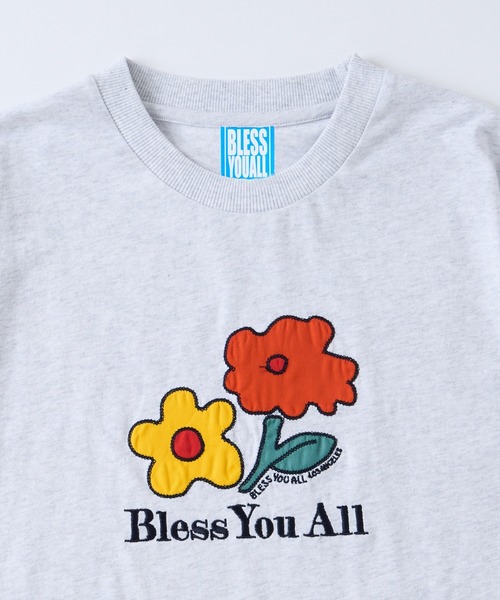 WHO'S WHO gallery（フーズフーギャラリー）の「【BLESS YOU/ブレスユー】フラワーワッペンロゴTEE（Tシャツ/カットソー・メンズ・ブラック/サックスブルー/ホワイト/アッシュグレー/ブラウン・FREE）」の22枚目の写真