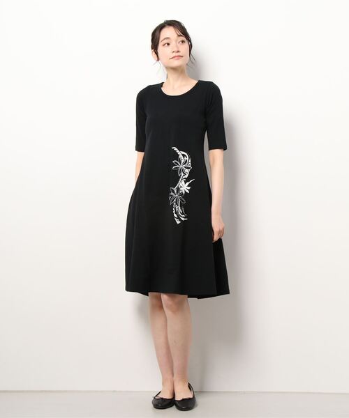 【セール】【Maunaloa】ラメティアレ楽屋着ワンピース5分袖（ワンピース）｜Maunaloa（マウナロア）