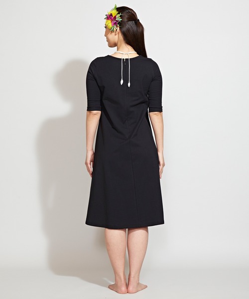 【セール】【Maunaloa】ラメティアレ楽屋着ワンピース5分袖（ワンピース）｜Maunaloa（マウナロア）