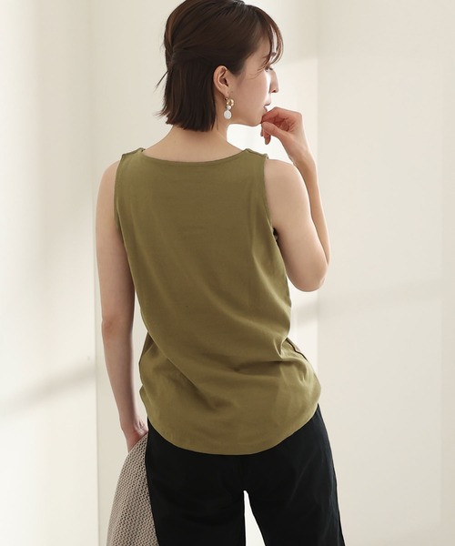 ElegChic（エレグシック）の「ボートネックタンクトップ（タンクトップ・レディース・チャコールグレー/ブラック/ベージュ/オフホワイト/カーキ/杢グレー/ピンクベージュ・4L/M/L/XL/XXL）」の14枚目の写真