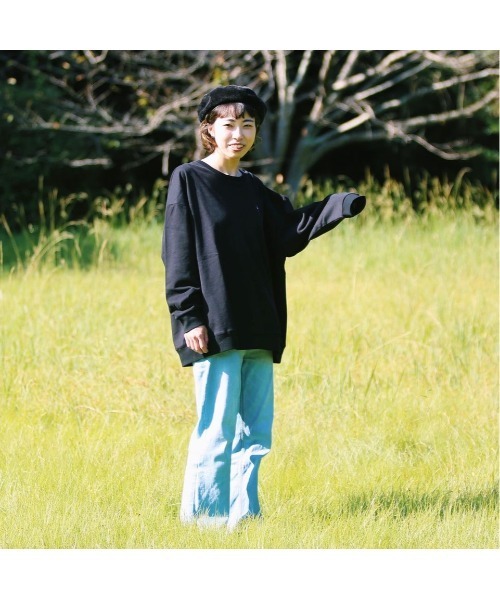 GGD（ジージーディー）の「osouji dog トレーナー（スウェット・レディース・ブラック/オレンジ・LARGE/MEDIUM）」の7枚目の写真