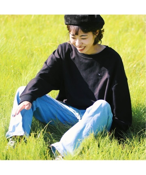 GGD（ジージーディー）の「osouji dog トレーナー（スウェット・レディース・ブラック/オレンジ・LARGE/MEDIUM）」の5枚目の写真