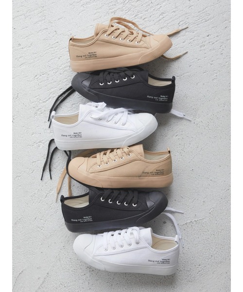 AMERICAN HOLIC（アメリカンホリック）の「キャンバスロゴスニーカー（スニーカー・レディース・ブラック/ベージュ/オフホワイト・S/M/L）」の14枚目の写真