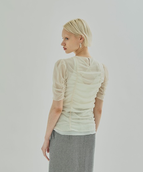 UNITED TOKYO(ユナイテッドトウキョウ)の「シースルーチュールトップス(Tシャツ/カットソー・レディース・ブラック/パープル/オフホワイト・FREE)」の7枚目の写真