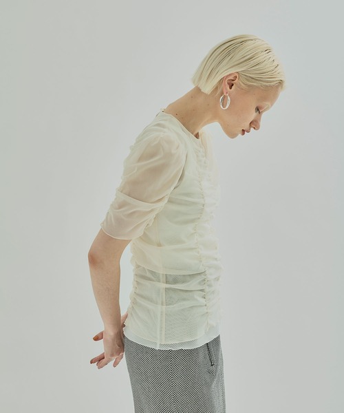 UNITED TOKYO(ユナイテッドトウキョウ)の「シースルーチュールトップス(Tシャツ/カットソー・レディース・ブラック/パープル/オフホワイト・FREE)」の8枚目の写真