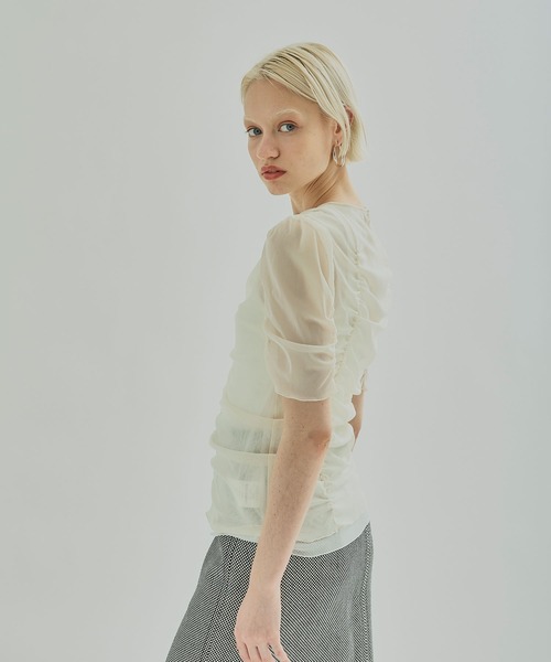 UNITED TOKYO(ユナイテッドトウキョウ)の「シースルーチュールトップス(Tシャツ/カットソー・レディース・ブラック/パープル/オフホワイト・FREE)」の9枚目の写真