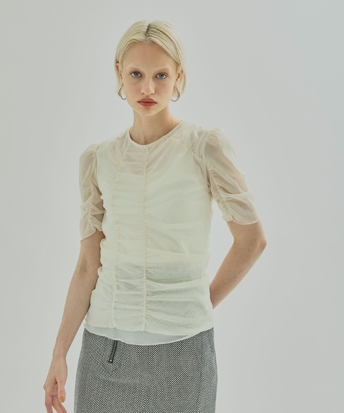 UNITED TOKYO(ユナイテッドトウキョウ)の「シースルーチュールトップス(Tシャツ/カットソー・レディース・ブラック/パープル/オフホワイト・FREE)」の11枚目の写真