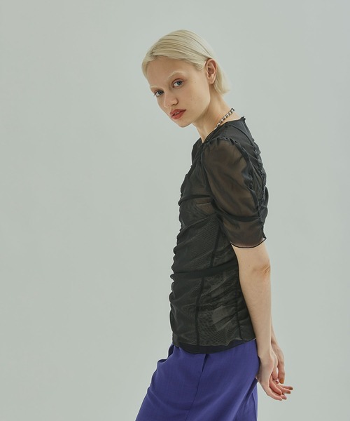 UNITED TOKYO(ユナイテッドトウキョウ)の「シースルーチュールトップス(Tシャツ/カットソー・レディース・ブラック/パープル/オフホワイト・FREE)」の21枚目の写真