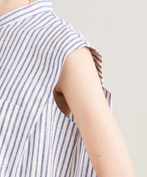 BEAUTY&YOUTH UNITED ARROWS（ビューティーアンドユースユナイテッドアローズ）の「【WEB限定】麻レーヨン バンドカラーノースリーブシャツ -ウォッシャブル-（シャツ/ブラウス・レディース・レッド/ライラック/ケリー/コバルトブルー・FREE）」の11枚目の写真